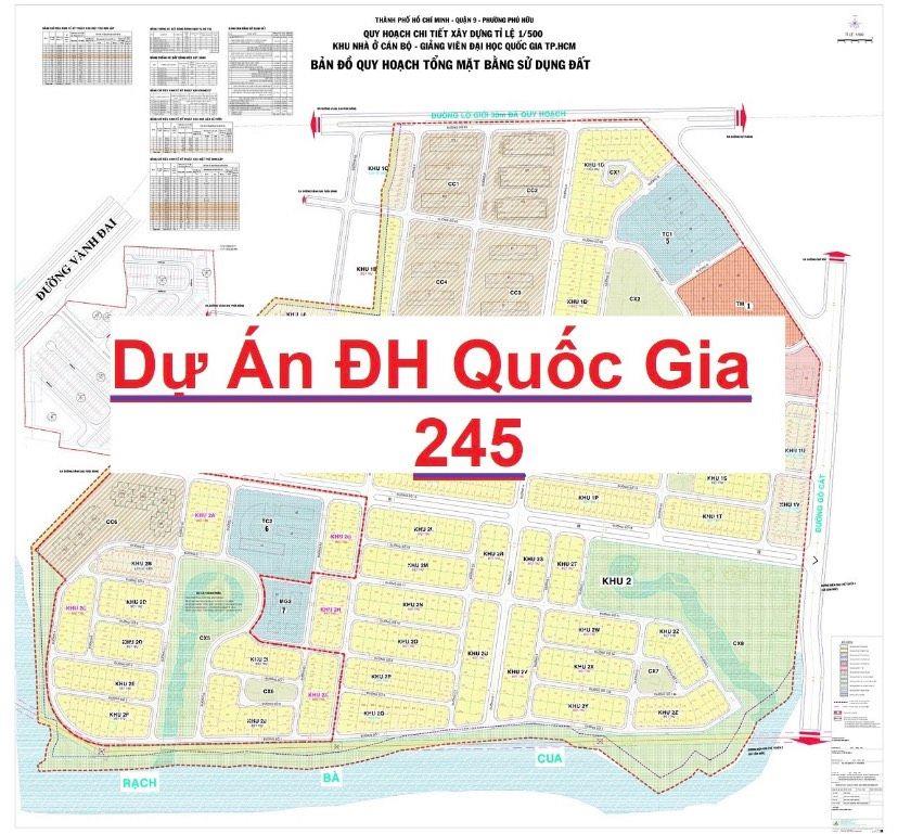 Dự án mới đh quốc gia 245 võ chí công phường phú hữu quận 9 chờ sổ đỏ, giáp melosa khang điền