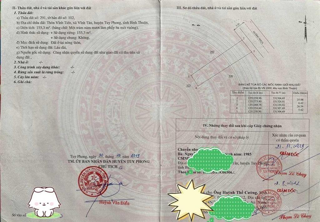 Bán nhà cấp 4 mặt tiền đường ven biển, gần chợ  tuy phong  bình thuận sổ riêng chính chủ