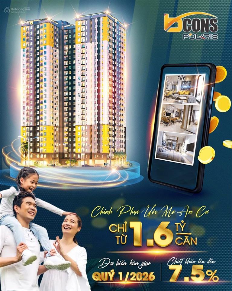 Bán căn 2pn bcons polaris sẵn hợp đồng thuê 12tr/th, call 0899 525 *** mr thông bcons