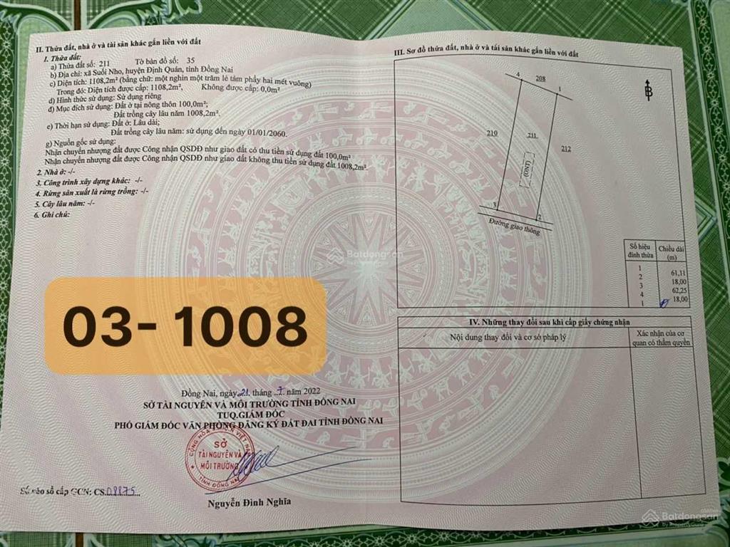 Bán đất vườn trái cây định quán, đồng nai, giá 569 triệu/sào, alo 0931 633 ***