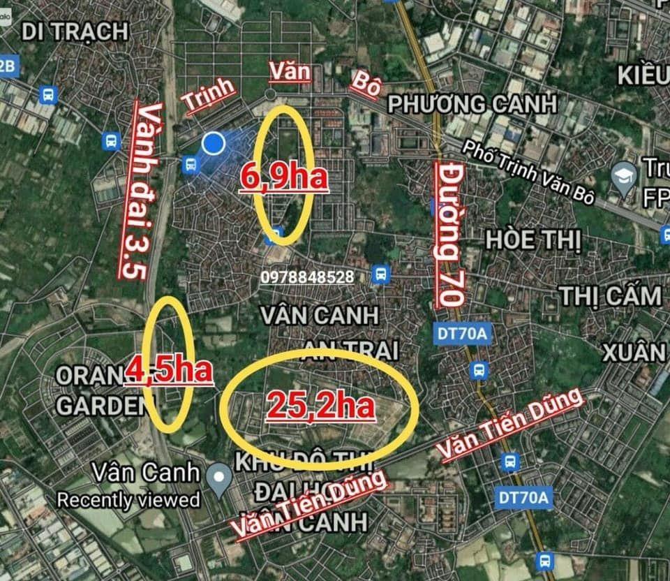 Bán lô đất dịch vụ Vân Canh số 1032 có diện tích 79,7m, sổ đỏ riêng biệt tại khu đất dịch vụ (khu 25,2) Vân Canh