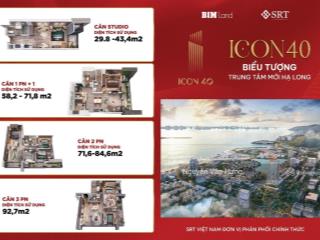 Icon40 view trực diện vịnh hạ long chỉ với 855tr(30%) sở hữu ngay căn hộ 2pn full nội thất ck 15%