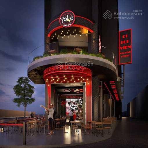 Cho thuê nhà mặt tiền đường bùi viện, phường phạm ngũ lão, quận 1. dt 6x20m 1 trệt. dtsd 120m2