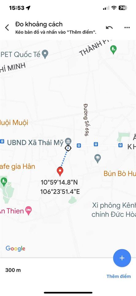 Siêu rẻ nhà vườn qui hoạch thổ cư hiện hữu đông đúc, đường nhựa, thái mỹ, củ chi 23x114m  4 tr/m2