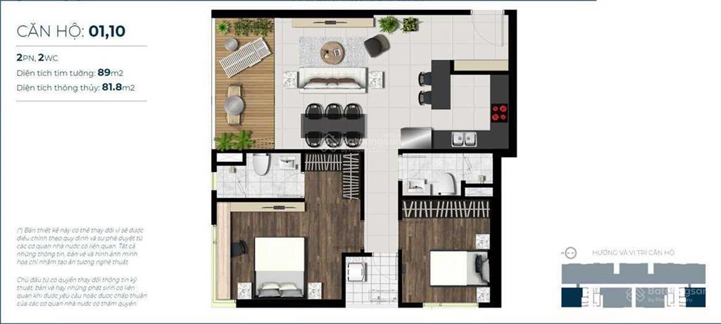 Cho thuê gấp sky89 2pn2wc nội thất cơ bản giá chỉ 13 triệu