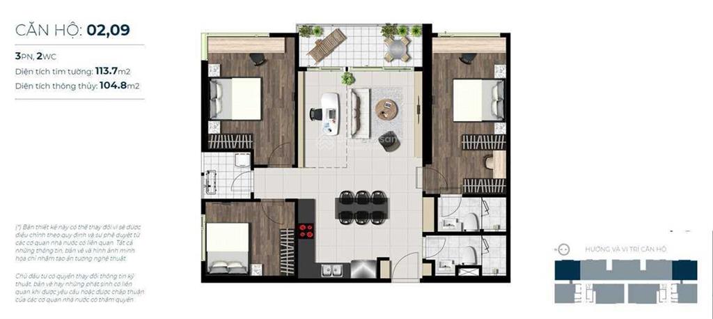 Cho thuê gấp sky89 2pn2wc nội thất cơ bản giá chỉ 13 triệu