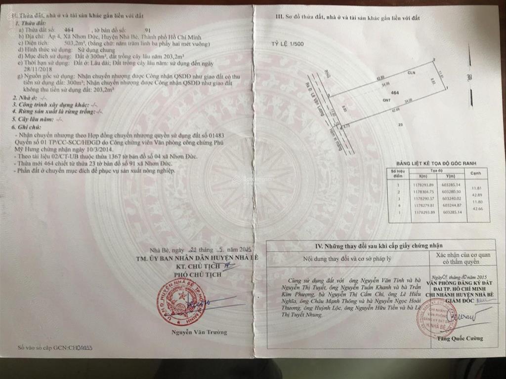 Chính chủ bán gấp đất hẻm 1991 lê văn lương, hiệp phước 1,2 tỷ rẻ nhất thị trường