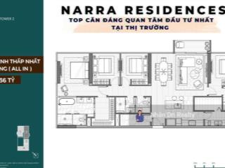 Căn hộ 4 phòng ngủ narra residences giá tốt view trực diện sông quận 1.  0902 584 ***