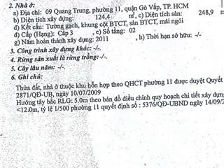 Bán biệt thự 600/18 quang trung phường 11 quận gò vấp 12x30m nở hậu 21m diện tích công nhận 555m2