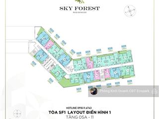 Bán 2pn sky forest  59.8m2 sd  64.9m2 tim tường  giá 3.2xx tỷ   0981 152 ***