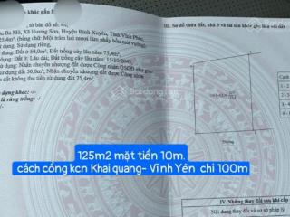 Mặt tiền 10m cách công ty amo kcn khai quang 100m