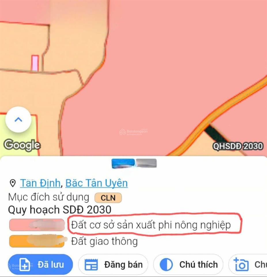 Bán đất qh đã tô màu skc, dt 10 ha, quá rẻ 8 tỷ/ha x tân định, bắc tân uyên. điện 3fa cont 40f đi