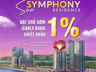 Chính thức nhận booking siêu phẩm sông hàn sun symphony residence  giá chỉ từ 1,9 tỷ  vay ls 0%