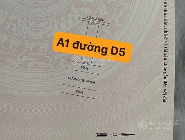 Chủ gửi bán gấp lô mặt tiền đường d5 16m trục chính khu bình nguyên hướng đông nam chỉ 5.5tỷ/100m2