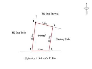 Bán lô đất tân dương ngay mặt đường máng rẽ vào đường 8m