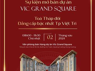 Vic grand square việt trì quà tặng 50 triệu cho những căn cuối cùng vào 2/6  ngay 0911 281 ***