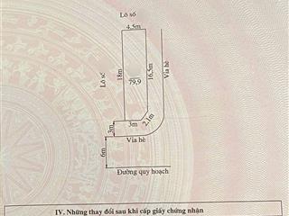 Lô góc 2 mặt đường gần vòng xuyến lê hồng phong 79,9m2 ngang 4,5m hướng nam