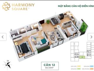 Chính chủ cần bán căn 3 ngủ ban công đông nam dự án harmony square nguyễn tuân tặng luôn 400 triêu