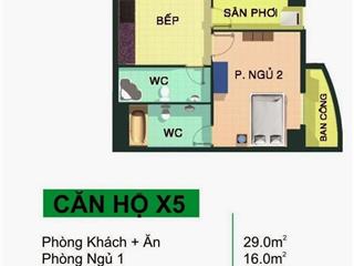 Chung cư phú thạnh, 60m2 2 phòng ngủ cần bán gấp trung tâm quận tân phú