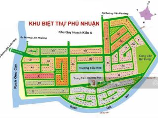 Bán nền đất biệt thự mặt tiền trục đường 20m lớn nhất kdc phú nhuận giá chỉ 65tr/m2, ngay tttm