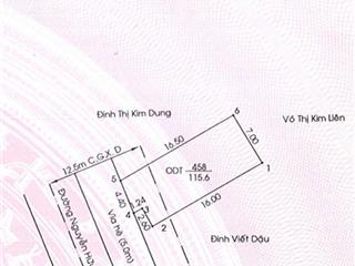 Bán đất mặt tiền nguyễn hữu cảnh, p phú thọ, tp thủ dầu một, bình dương 115m2 100% thổ)4,8 tỷ