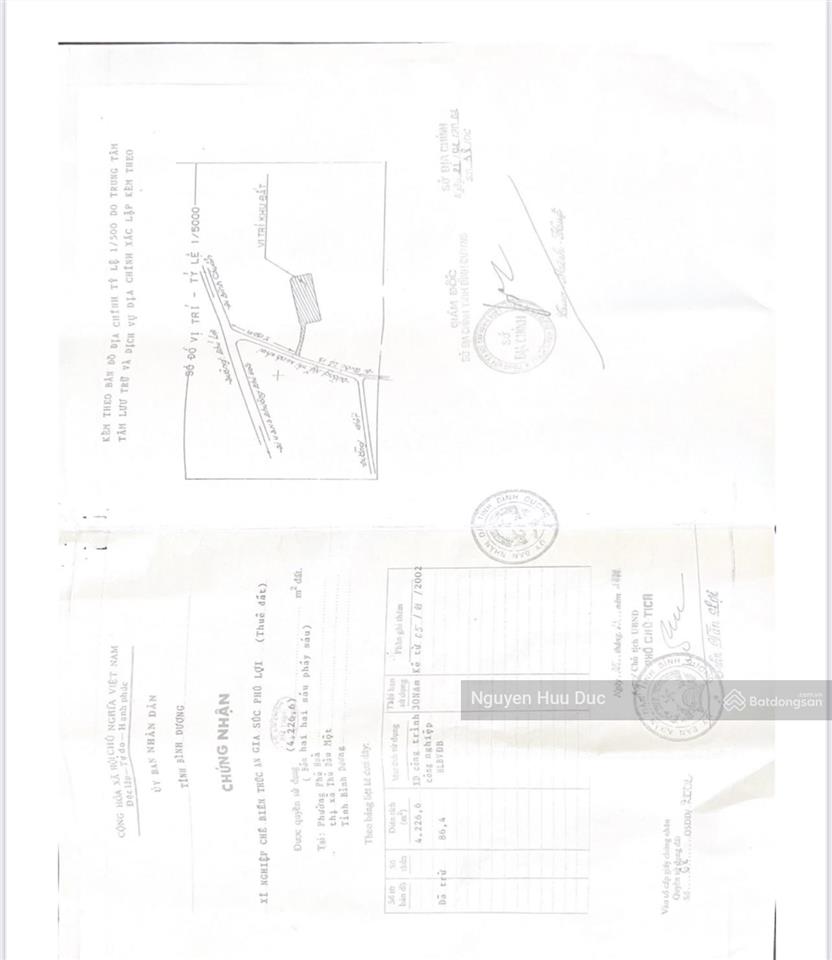 Bán đất xây chung cư 1,3 ha. phường phú hoà, tp, tdm, bình dương (250 tỷ đồng)