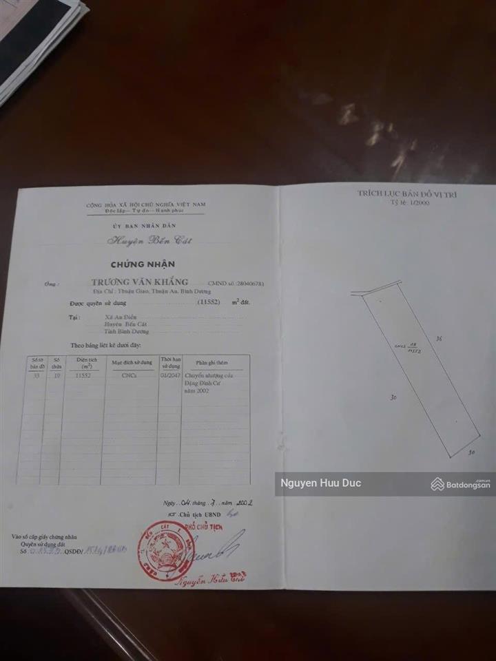Bán đất mặt tiền đường 6m phường an điền, tp, bến cát, bình dương (50 x 231m) 20 tỷ