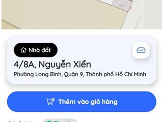 Chủ giảm cần bán nhanh lô đất mt nguyễn xiển 242,4m2 có 201m2 đất ở, thích hợp đầu tư 0906 987 ***