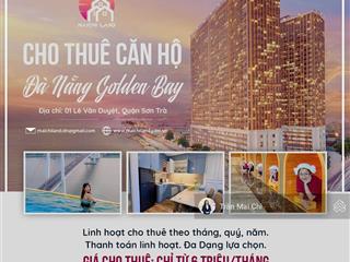 Cho thuê căn hộ golden bay  hòa bình green, căn hộ dát vàng đà nẵng, giá thuê tháng chỉ từ 6 triệu