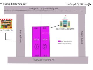 Hàng hiếm tại xã diên tân, bán đất 1113.5m2 giá tốt chỉ 800 nghìn/m2