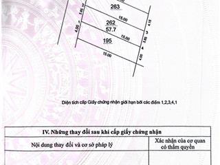 Bán đất tại đường tàm xá, đông anh  57.7m2, giá 175tr/m2, mặt tiền 3.85m