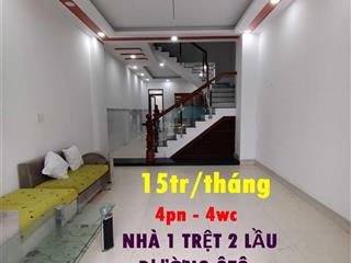 Nhà nguyên căn 3 tấm, 15tr/tháng 4pn, 4wc, đường rộng oto, cách đặng văn bi chỉ 500m, trường thọ