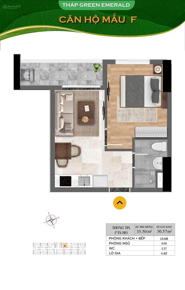Chính chủ bán căn 1 phòng ngủ kđt bcons city giá 1tỷ750tr có sẵn cam kết thuê 9tr/tháng trong 2 năm