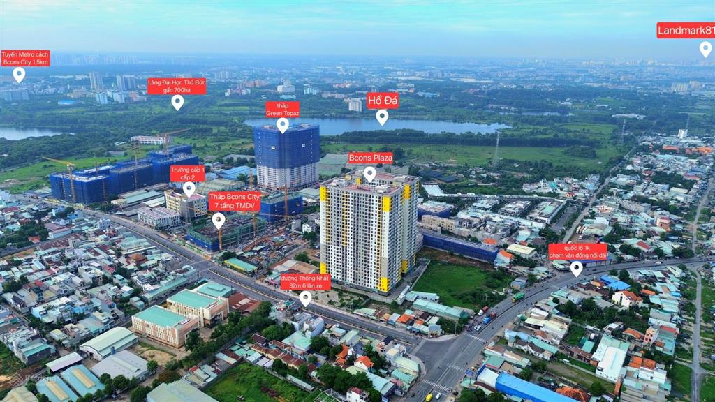 Bán căn 2 phòng ngủ 2wc bcons plaza view ngoại khu nhìn về hồ đá và sg landmark 81 giá chỉ 2tỷ37