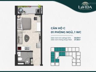 Bán chung cư new lavida 768tr / 1pn (giá 100% ) gần vincom dĩ an   0974 309 ***