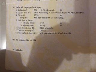Chính chủ cần bán đất mặt tiền đường nhựa. đối diện trường thcs nhơn tân. giá 1tỷ4