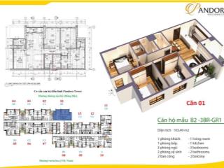 (hiếm) pandora chính chủ bán căn hộ trục 01  103m2, 3 phòng ngủ, 2vs, nội thất gắn tường cao cấp