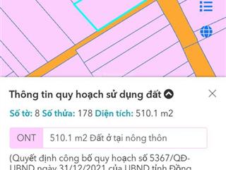 Bán đất gần vành đai 3, phú thạnh, nhơn trạch, đồng nai, diện tích 510m2 thổ cư, giá 25tr/m2