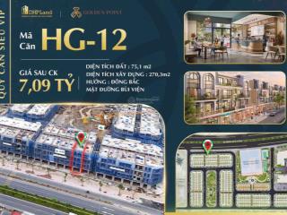 Bán căn shophouse hg12 dự án golden point mặt đường bùi viện giá đầu tư cam kết tháng 12 bàn giao