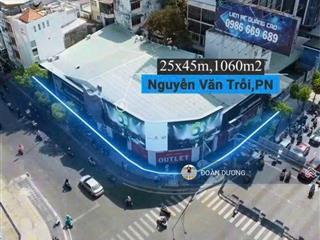 Góc 2 mặt tiền có 1 0 2 đường nguyễn văn trỗi  huỳnh văn bánh. dt 25*50m. ctxd 2 hầm  14 tầng.