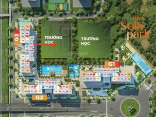 Bán căn 1n+ 43m2 toà g3 sola park tầng 8 view nội khu hướng mát giá tốt đã vào tiền 20%