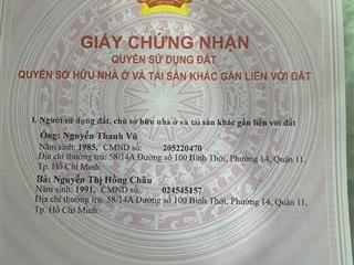 Bán nhà mặt tiền, đường nguyễn thị tú, p. bhh. b, quận bình tân