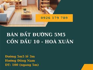 Bán gấp đất cồn dầu 10 kẹp đường luồn bên hông, đối diện trường cấp 2