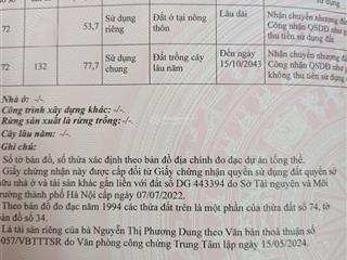 Bán đất ngõ 5, cổ dương, tiên dương, đông anh. sổ đỏ chính chủ.