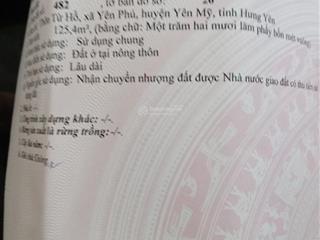 Bán 125m2 đấu giá từ hồ, yên mỹ, hưng yên gần đường tỉnh 379 giá 22,x tr/m2