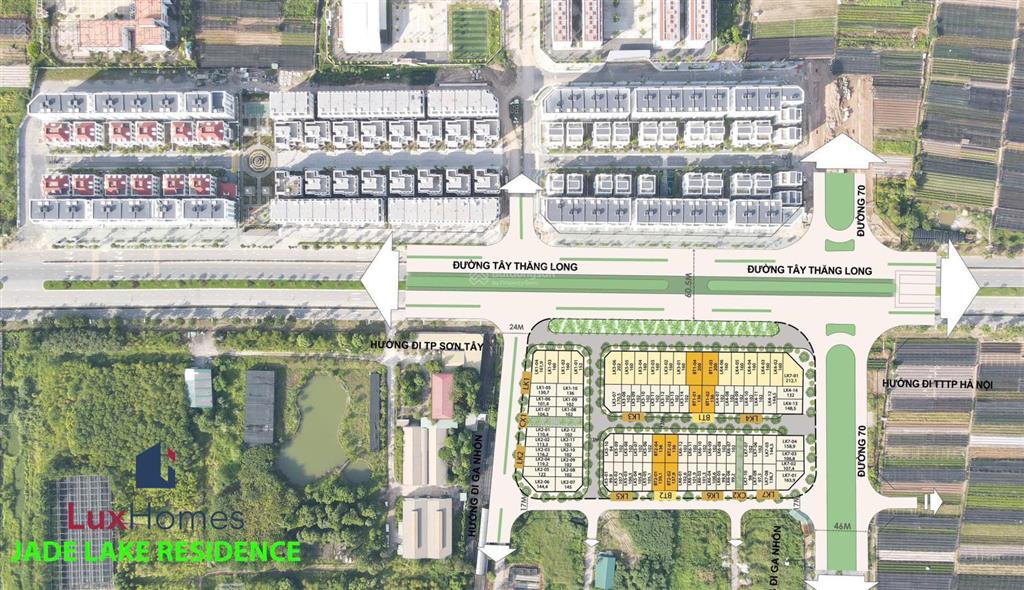 Chính chủ liền kề 160m2 jade lake  tây thăng long, mt 8m, đường 60,5m giá 66 tỷ.  0989 862 ***