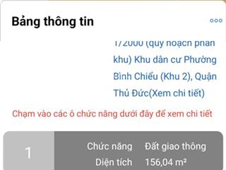 Bán đất mặt tiền bình chiểu thủ đức. dt 820m2  16m giá 35 tỷ.  em 0934 252 *** zalo quỳnh nga