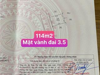 Em tuyên bán lô đất mặt vành đai 3.5, dt 114m2 giá thương lượng tận gốc, giá rẻ nhất thị trường