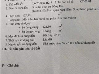 Giá sụp hầm!!!cần bán gấp lô đất đường đông hải 6 ngang 7m view công viên