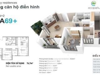 Bán căn hộ 69m2 tại aqua bay sky residences, giá 3,47 tỷ vnd, 2 pn, 2 pt.view trực diện sân golf